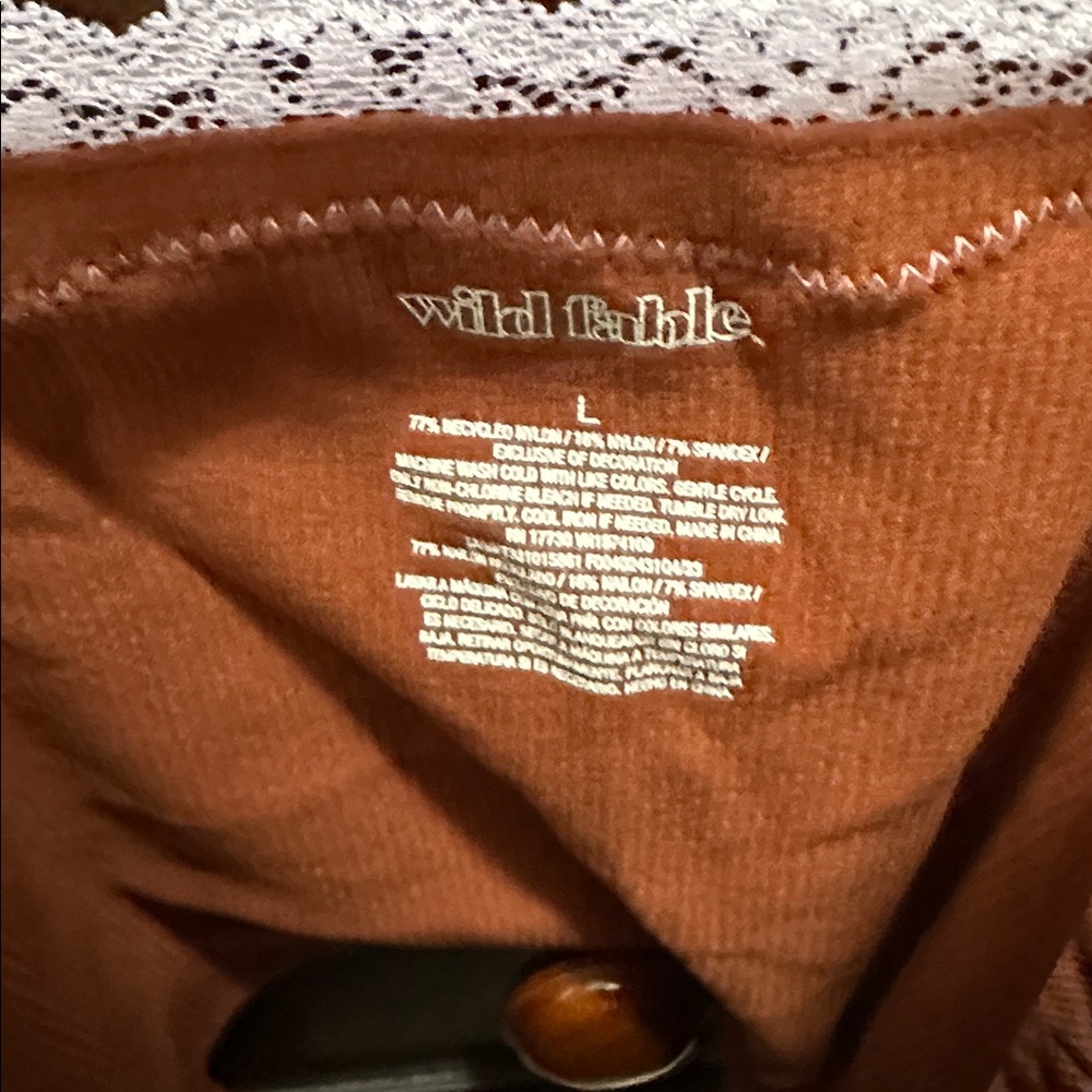 wild fable Rust Brown Cami with Lavender Lace Trim - Picture 2 of 2